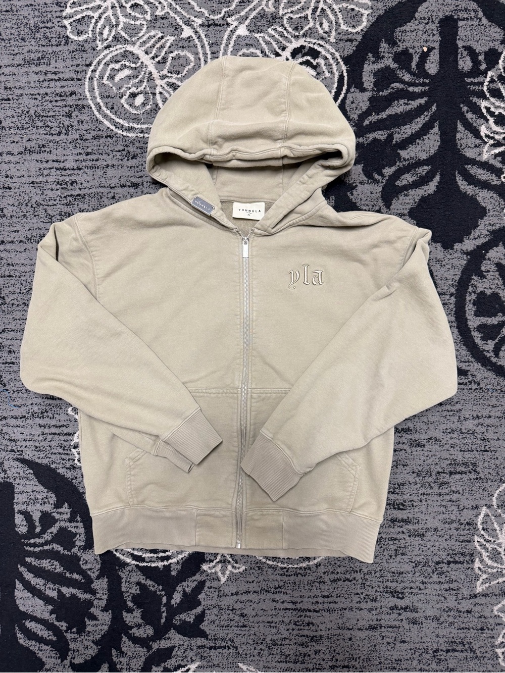 YoungLA Beige Full-Zip Hoodie